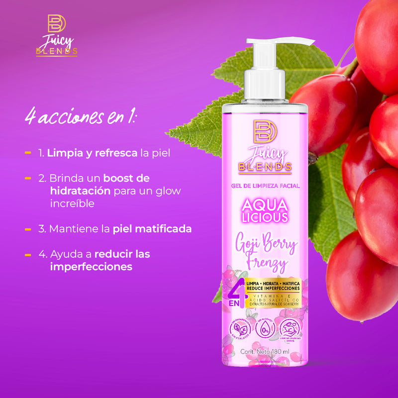 GEL DE LIMPIEZA FACIAL AQUALICIOUS GOJI BERRY FRENZY