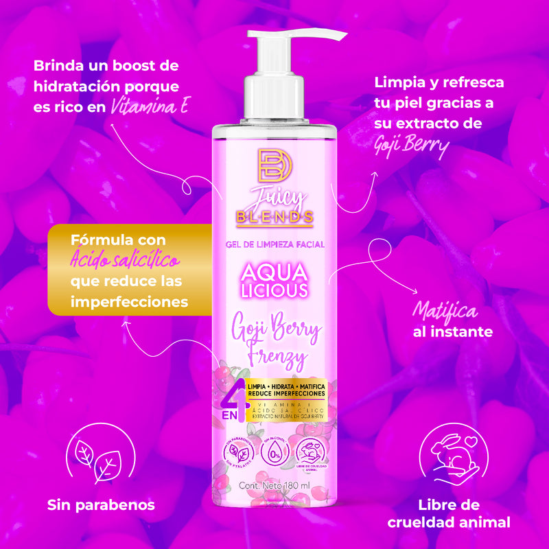 GEL DE LIMPIEZA FACIAL AQUALICIOUS GOJI BERRY FRENZY