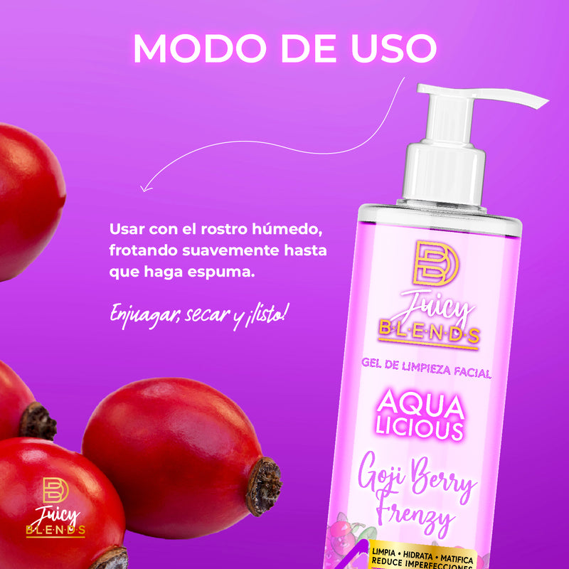 GEL DE LIMPIEZA FACIAL AQUALICIOUS GOJI BERRY FRENZY